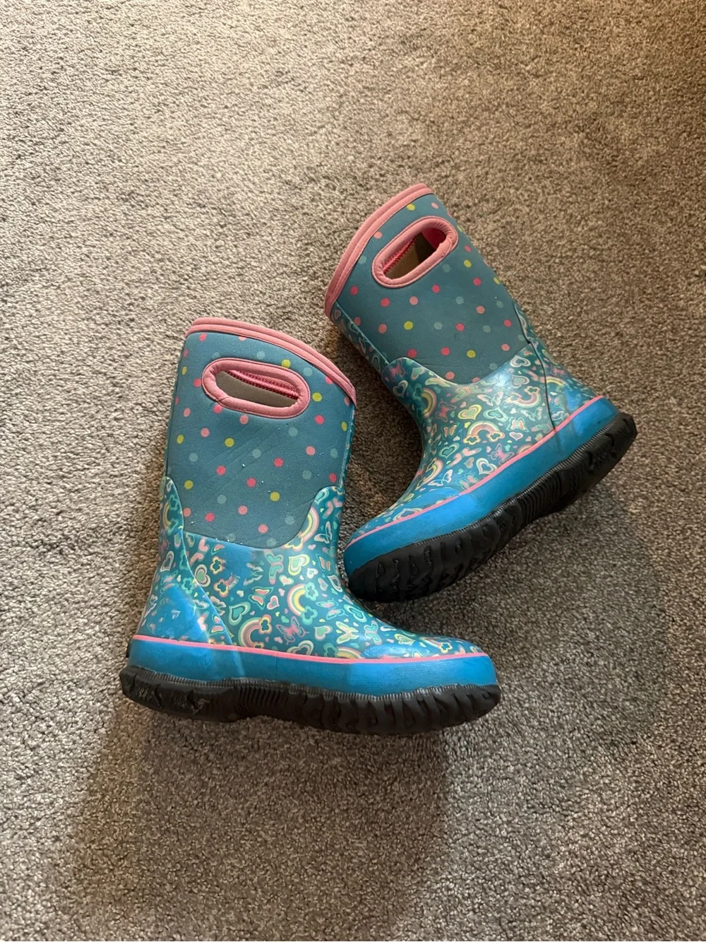 BOGS Rainbow Heart Butterfly Winter Boots Sz 13